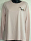 Embroidered Dachshund Long Sleeve T-Shirt: Dog Lover Gift