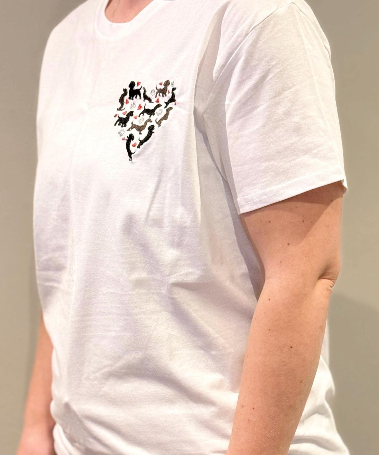 Embroidered Dachshund T-Shirt: Cotton Doxie Lover Tee