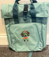 Embroidered Dachshund Roll Top Rucksack: Recycled Polyester Dog Backpack