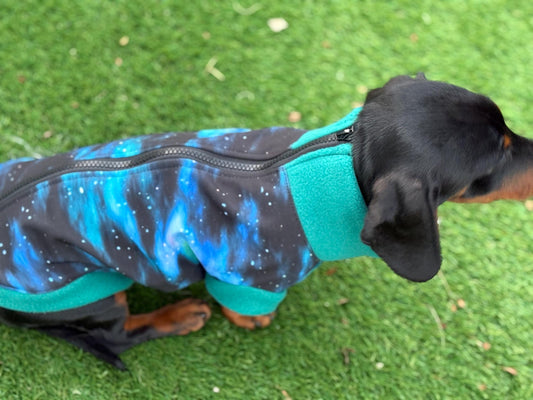 Dachshund  zipped Softshell waterproof  fleece ,dachshund zipped  jumper ,dachshund jacket,water and mud repellent fleece , dachshund fleece