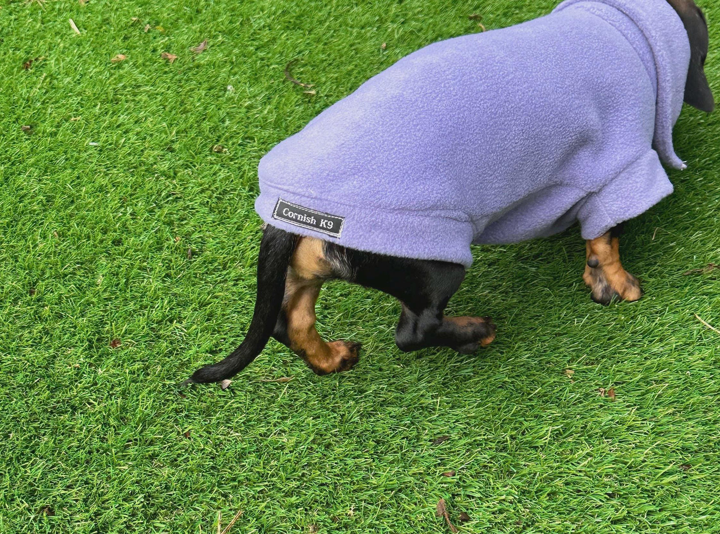 Dachshund zip neck Fleece Jumper: Embroidered Dog Coat