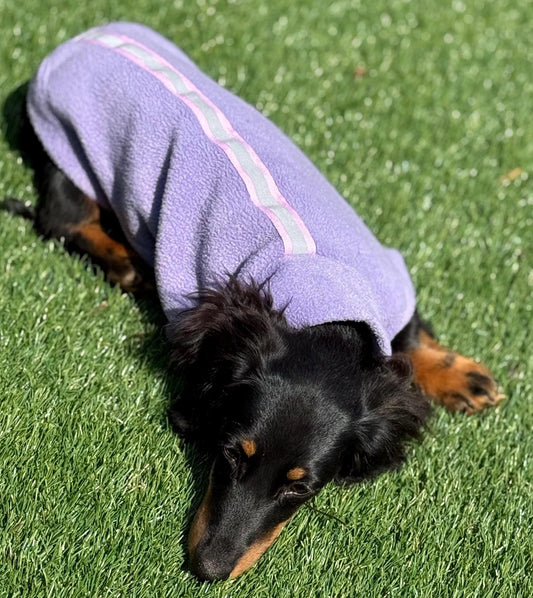 Reflective Fleece Dachshund Jumper: Washable Dog Coat