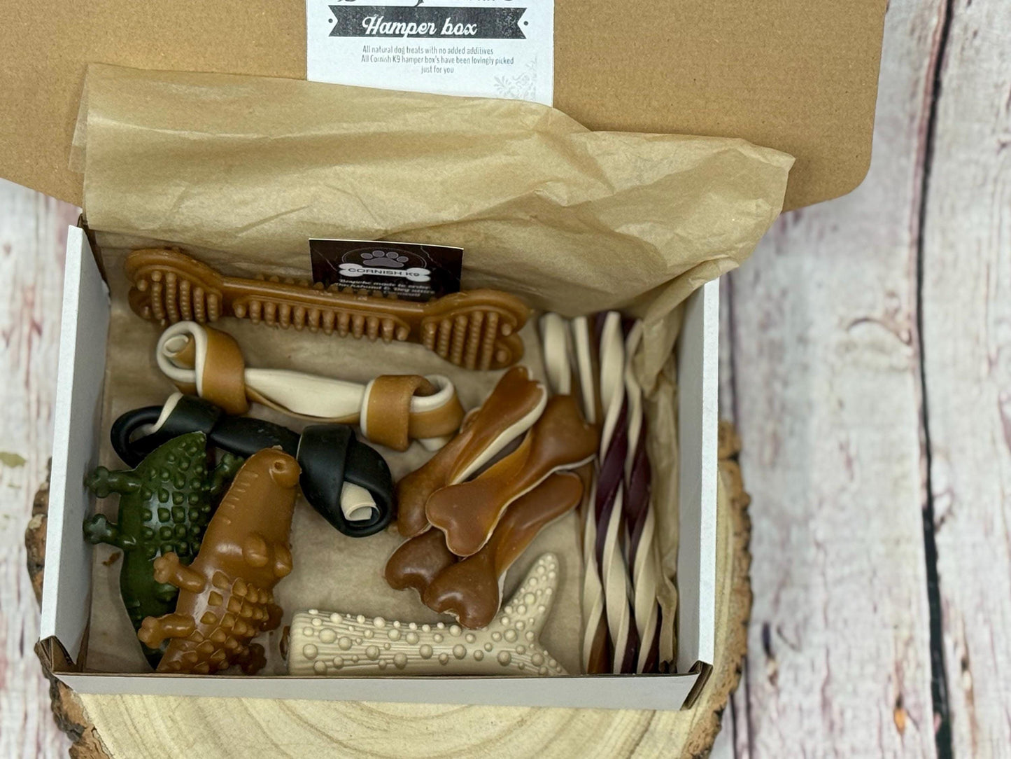 Peanut Butter Dog Treat Box: Natural Chews, Grain-Free, Made in UK