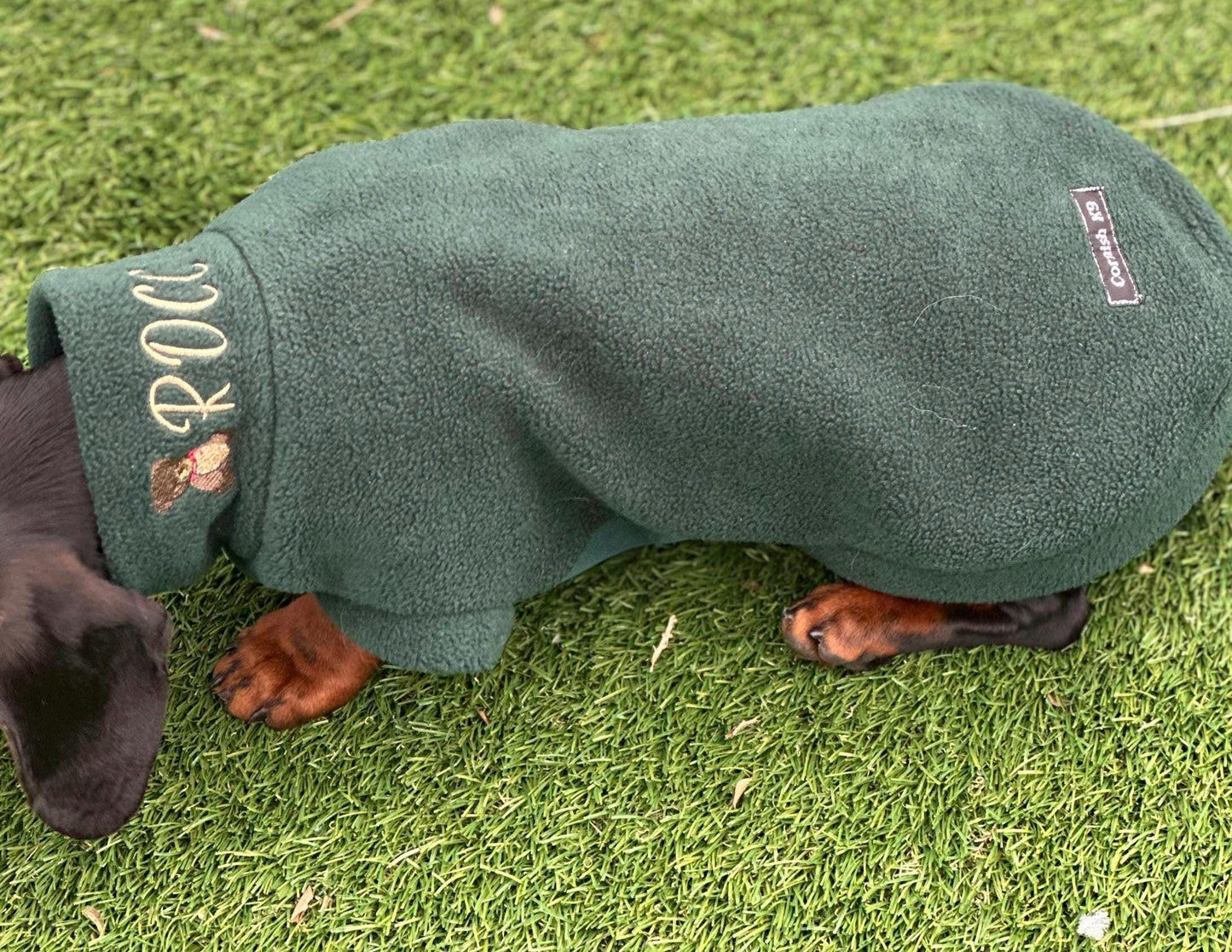 Dachshund Fleece Jumper: Softshell Tummy, Mud & Water Repellent