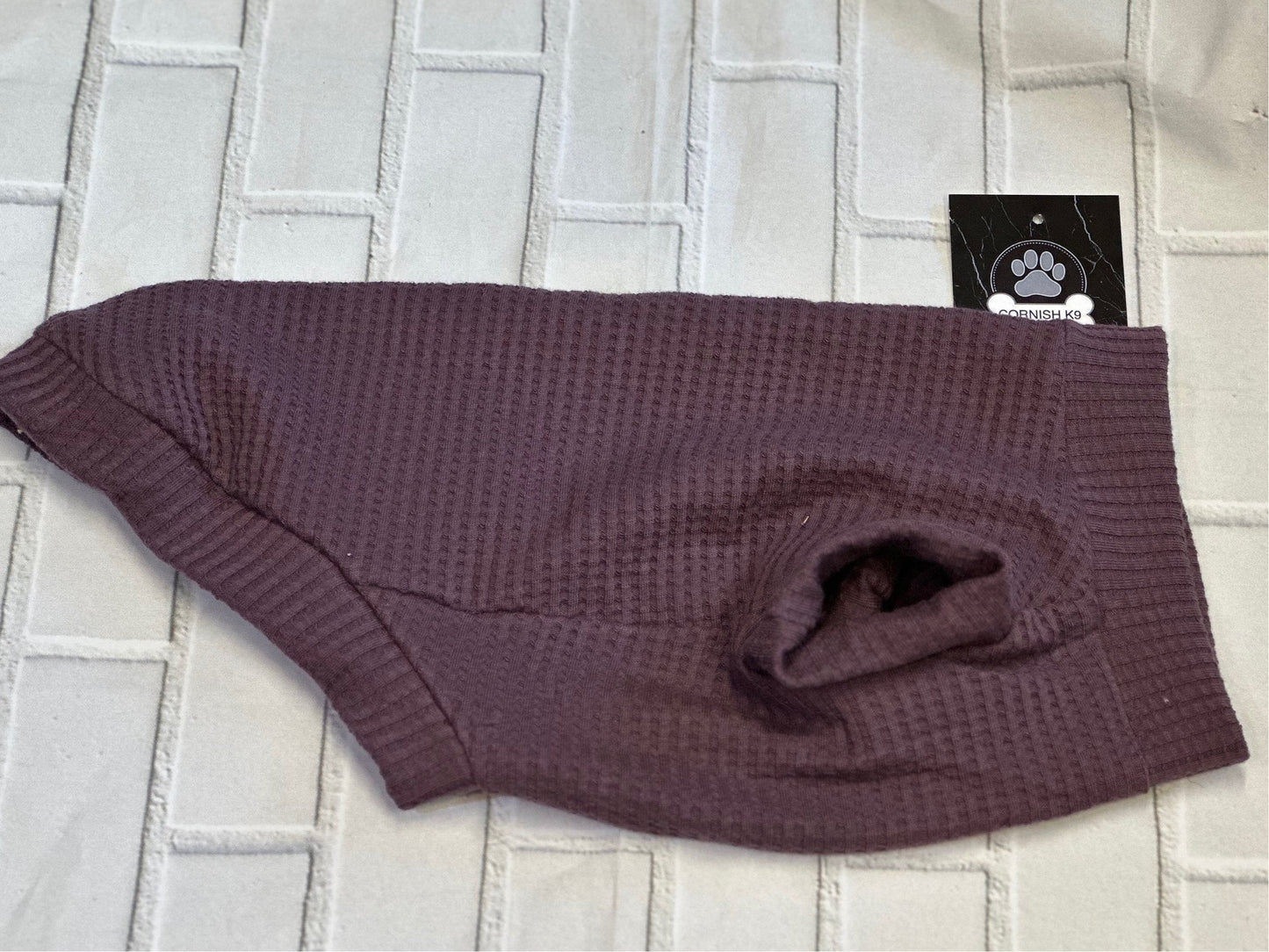 Dachshund Waffle Knit Jersey Top: Handmade Dog Jumper