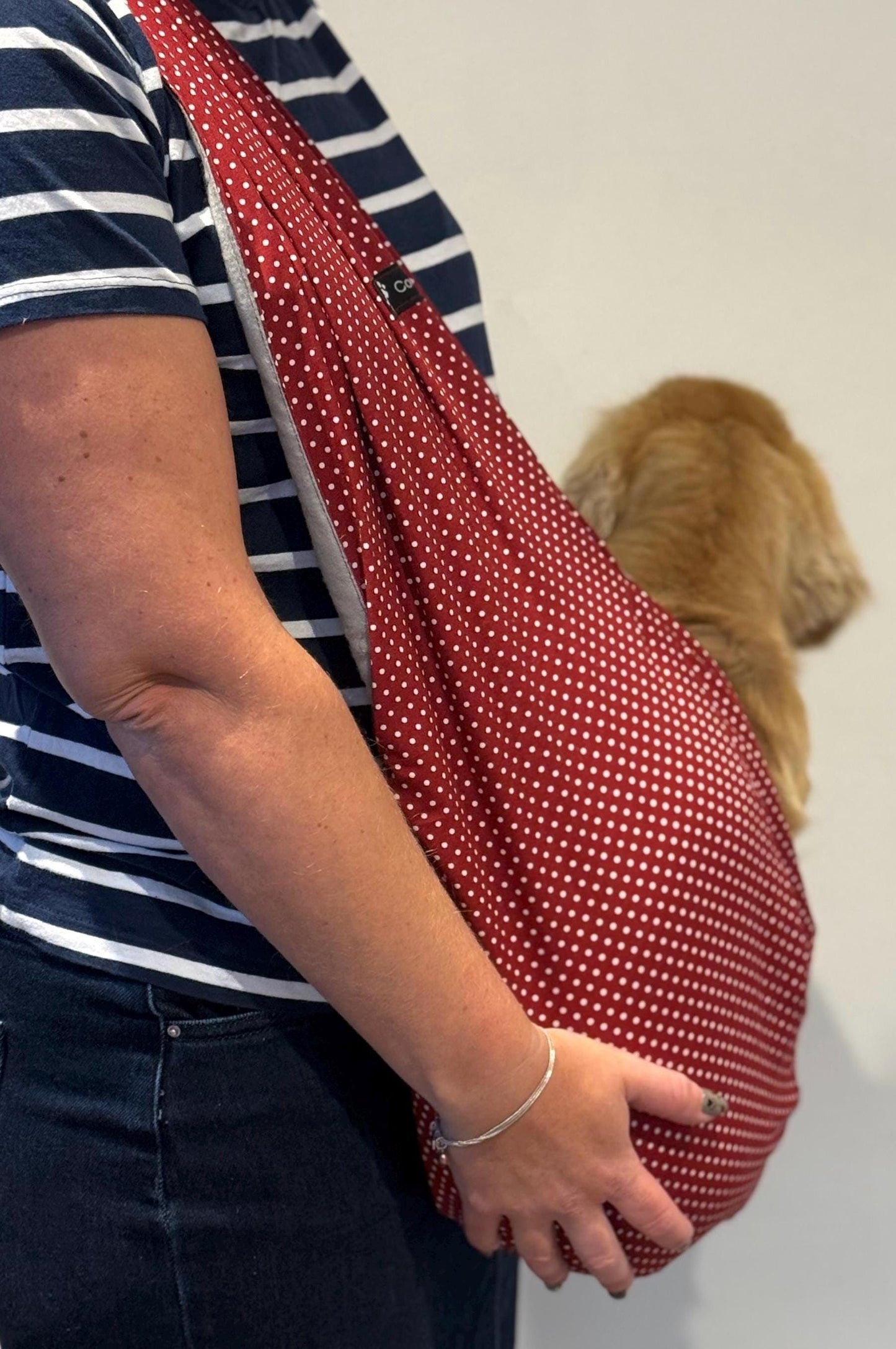 Polka Dot Dog Sling: Lightweight Cotton Puppy Carrier