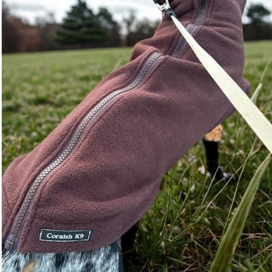 Dachshund Fleece Dog Jumper: Water & Mud Repellent, Zipped Tankie.