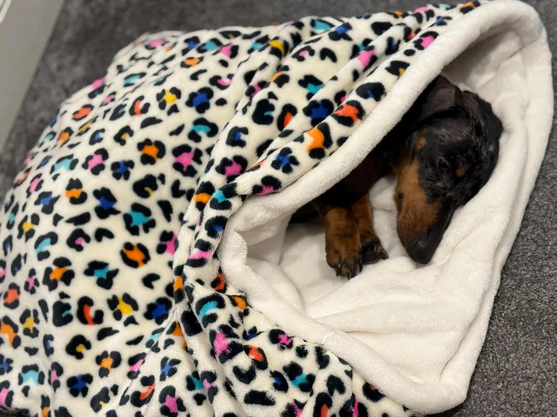 Fleece Dog Snuggle Sack: Padded Cuddle Bed