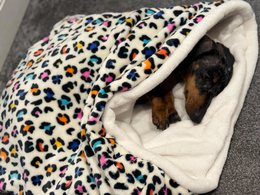 Fleece Dog Snuggle Sack: Padded Cuddle Bed