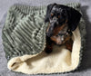 Jumbo cord dog snuggle sack ,Pet snuggle sack, puppy warmer,dachshund snuggle sack ,fleece blanket.