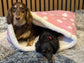 Padded Polar Fleece Dog Snuggle Sack: Dachshund Burrow Bed.