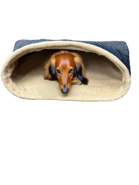 Corduroy Dog Snuggle Sack: Popup Sherpa Fleece Pet Bed