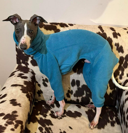 Italian Greyhound Fleece Onesie: Water & Mud Repellent Iggy Jumpsuit.