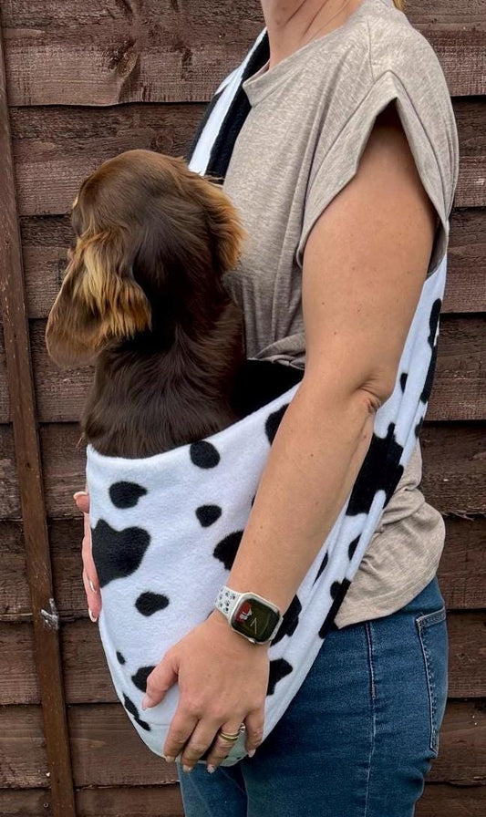 Fleece Dog Sling Carrier: Small Dog & Puppy Travel Bag