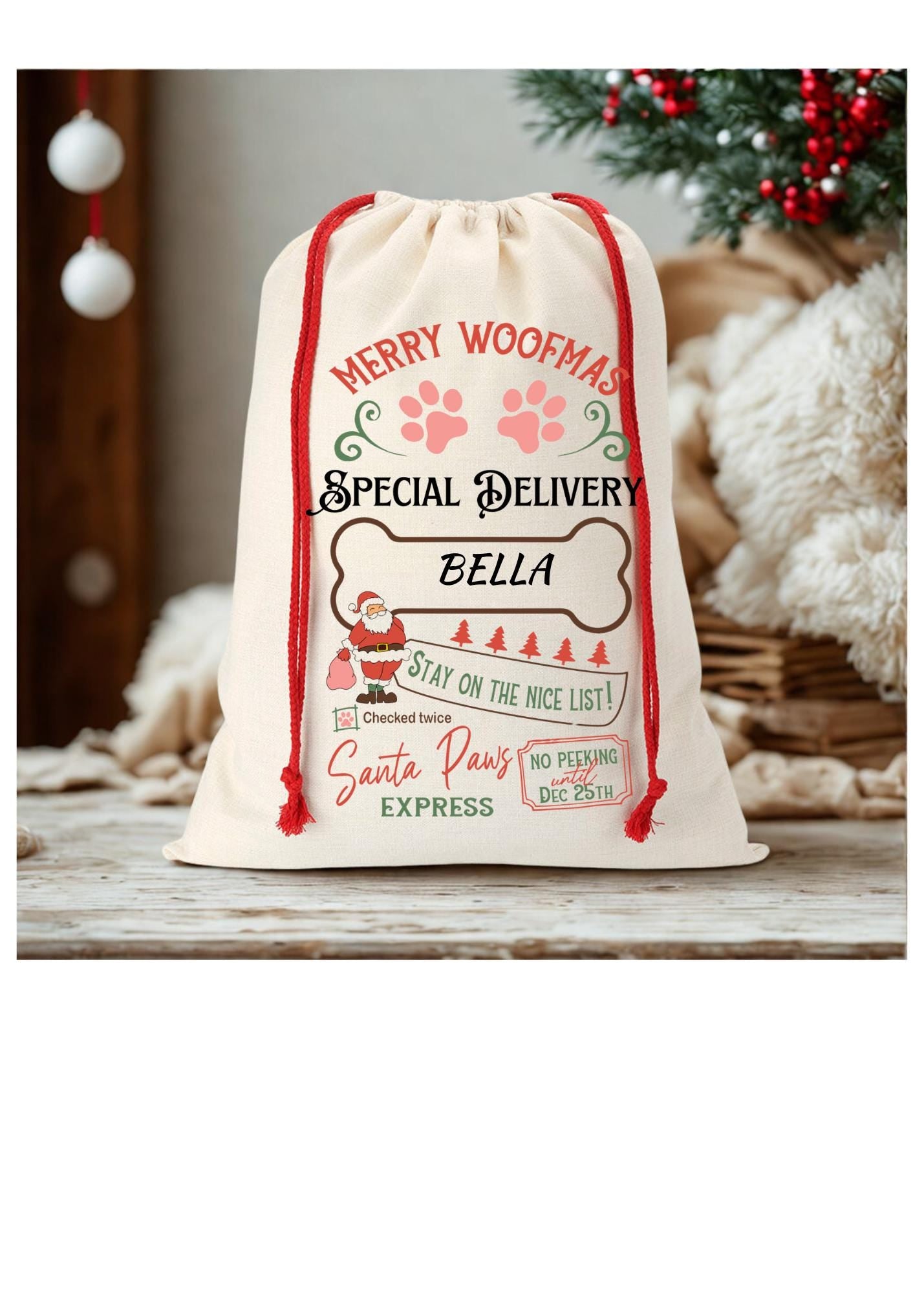 Dog Christmas sacks ,personalised Christmas stockings,pet Christmas stockings