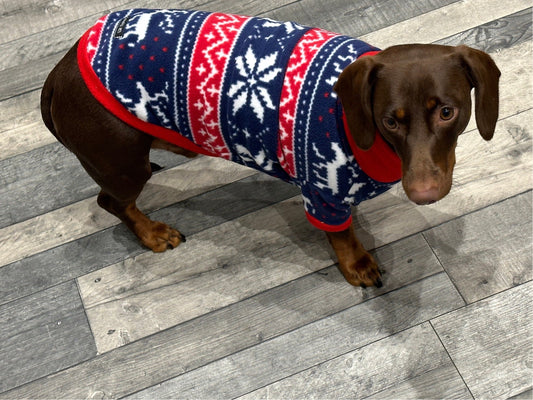 Dachshund Christmas Fleece coat ,dog jumper ,breathable dog jumper  , pet accessories, dog jacket,washable dog jumper