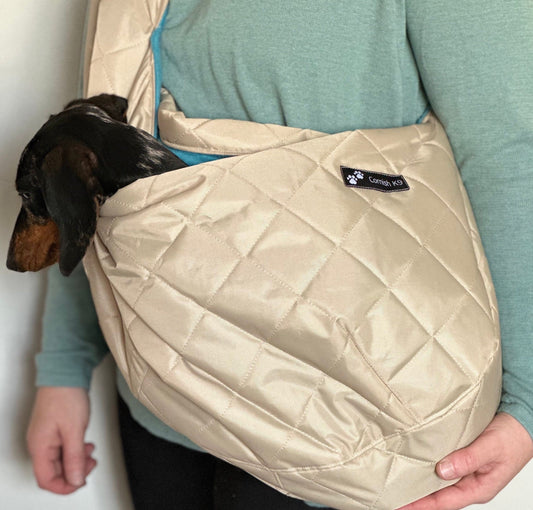 Dog sling,Quilted waterproof dog sling carrier ,small dog sling bag , puppy sling ,dachshund  sling carrier, dog sling,iggy dog carrier