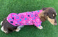 Dachshund Heart Fleece Dog Coat: Water Repellent, Breathable Jumper