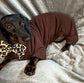 Water Resistant Fleece Dachshund Onesie: Mud Repellent Dog Coat