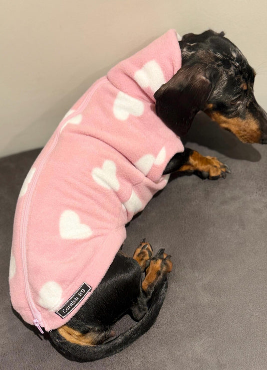 Dachshund Fleece Jumper: Water & Mud Repellent Dog Polo Neck