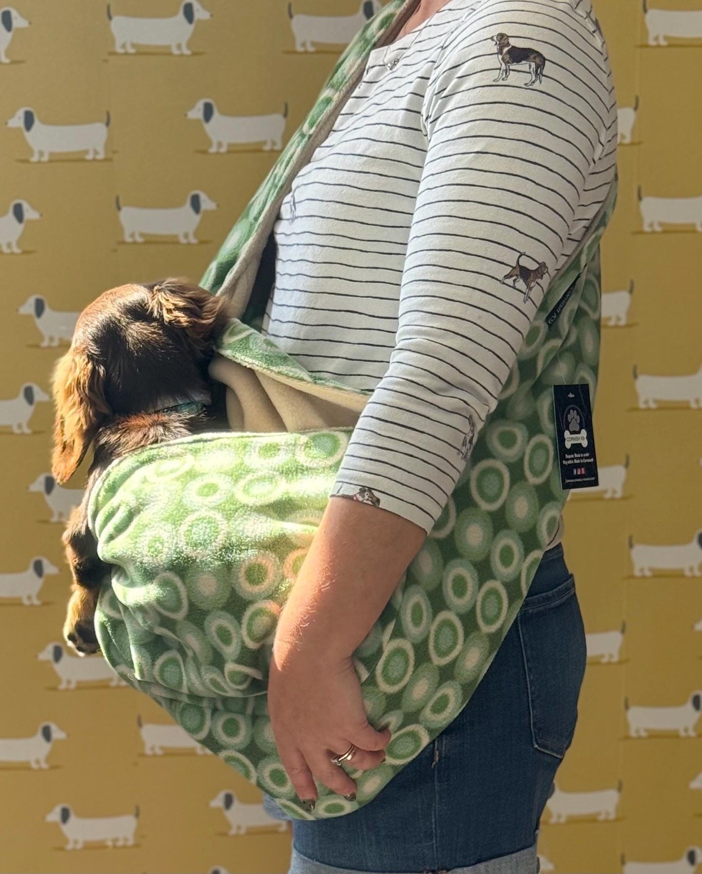 Fleece Dog Sling Carrier: Small Dog & Puppy Travel Bag