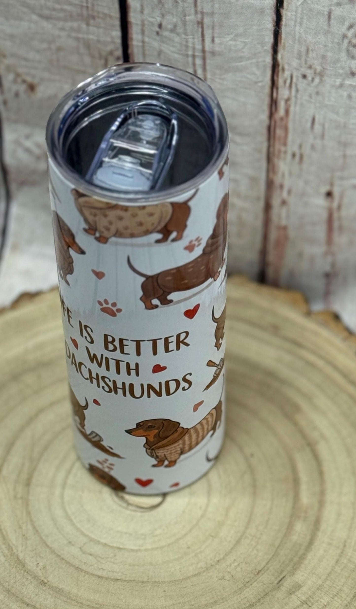 Dachshund 20oz Skinny Tumbler: Dog Breed Water Bottle