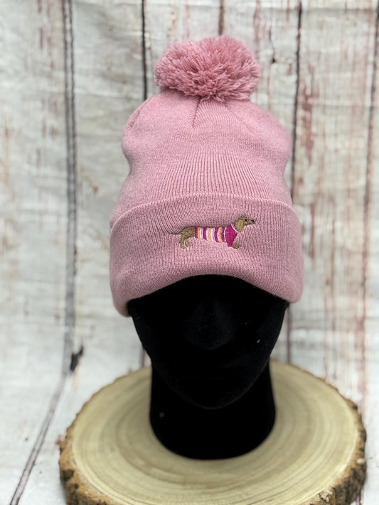 Embroidered Dachshund Beanie: Soft Acrylic Dog Lover Gift