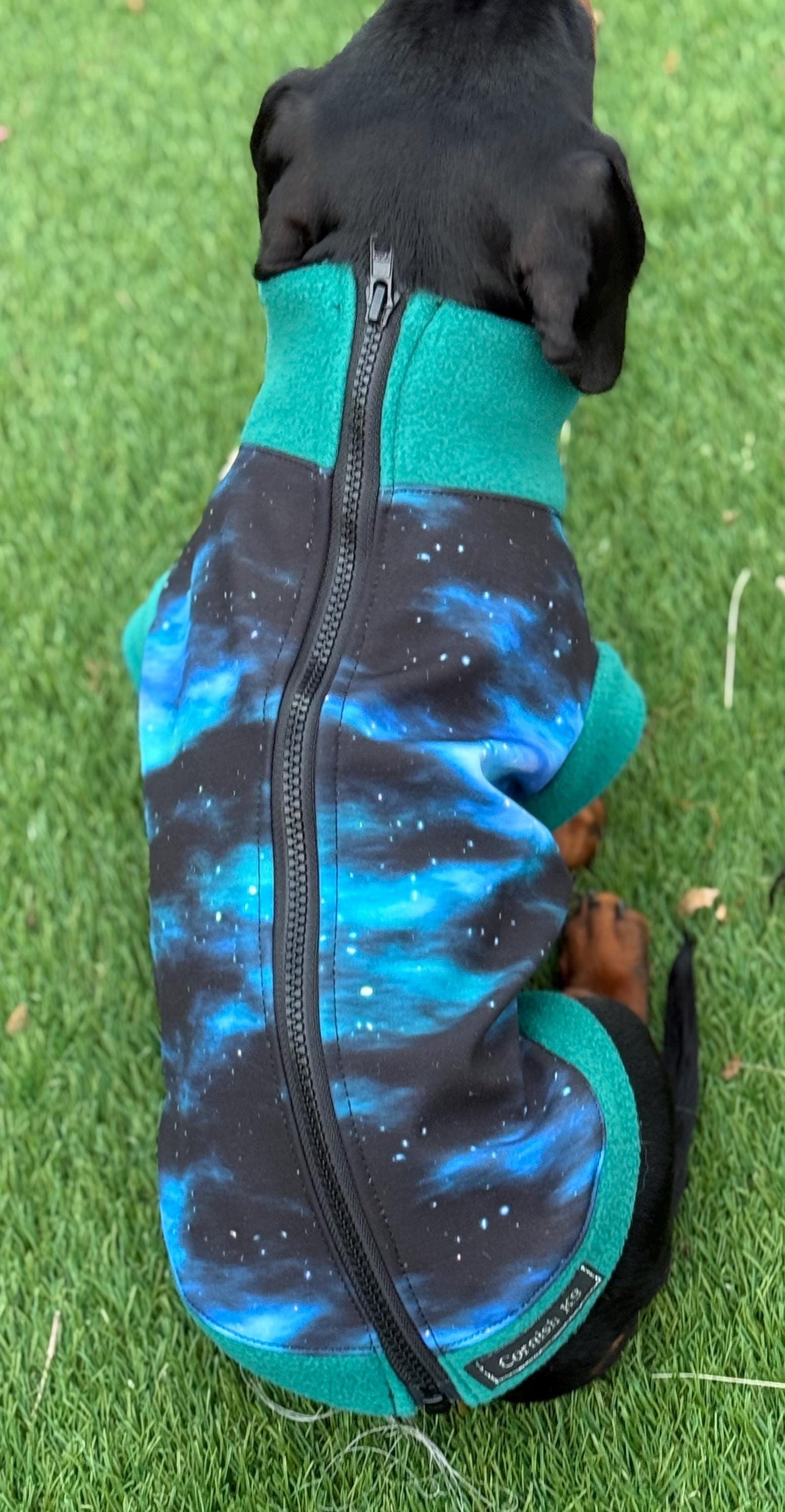 Dachshund  zipped Softshell waterproof  fleece ,dachshund zipped  jumper ,dachshund jacket,water and mud repellent fleece , dachshund fleece