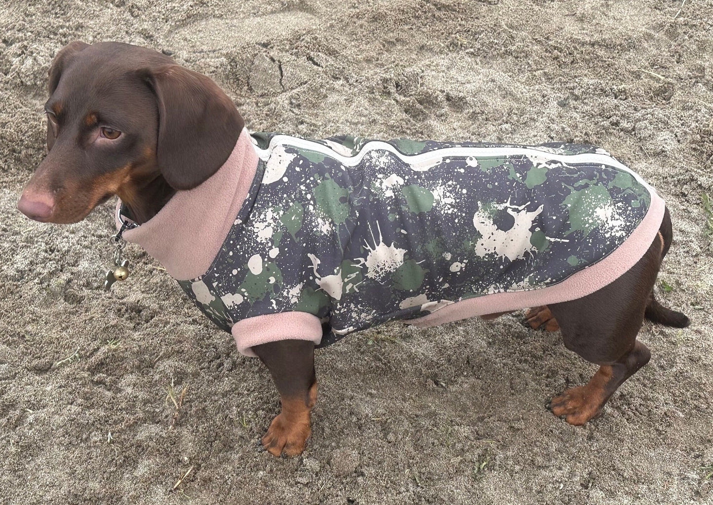 Dachshund zipped  waterproof  fleece ,dachshund zipped  jumper ,dachshund jacket,water and mud repellent fleece , dachshund fleece