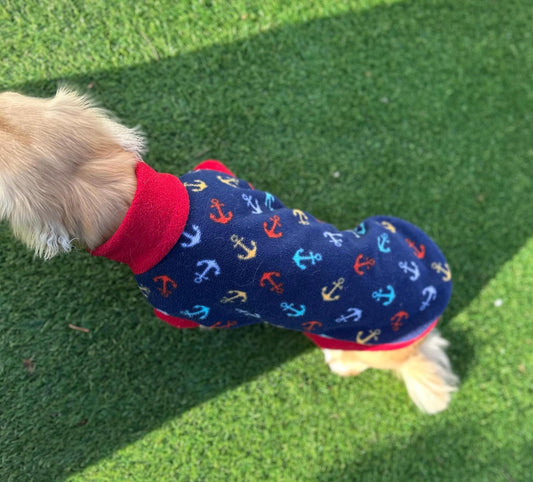 Dachshund Fleece Jumper: Water Repellent Dog Coat, Embroidered Name