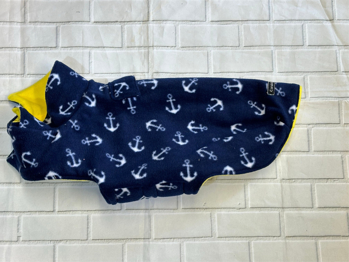 Dachshund Fleece Dog Coat: Double Layered, Harness Hole, Handmade
