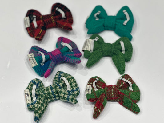 Harris Tweed Dog Sailor Bow: Handmade Pet Collar Accessory