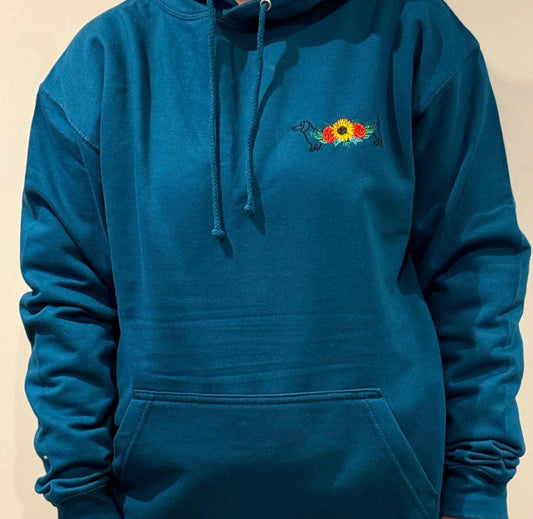 Embroidered Dachshund Hoodie: Personalized Dog Lover Gift