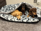 Corduroy Dachshund Bed Cave: Sherpa Fleece Snuggle Sack, Personalized Dog Sleeping Bag