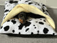 Fleece Dog Bed Cave: Dachshund Snuggle Sack with Sherpa Lining.