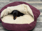 Boucle Dachshund Bed Cave: Snuggle Dog Burrow Bed personalisable.