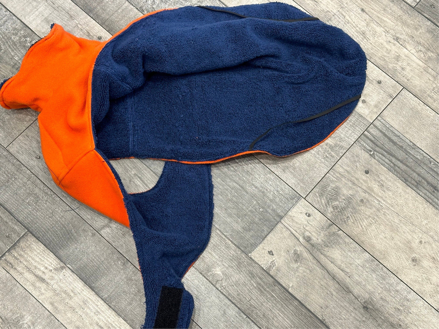 Dachshund Fleece Dog Drying Coat: Absorbent Terry Lined, Washable Jumper