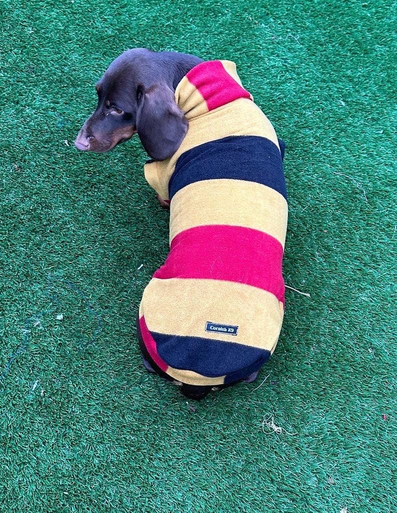 Dachshund Fleece Dog Jumper: Breathable, Washable, Open Neck