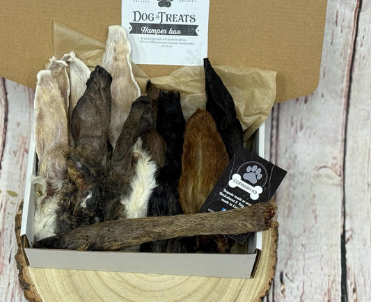 Natural Dog Treat Box: Cornish K9 Fur Ears Hamper, Made in UK