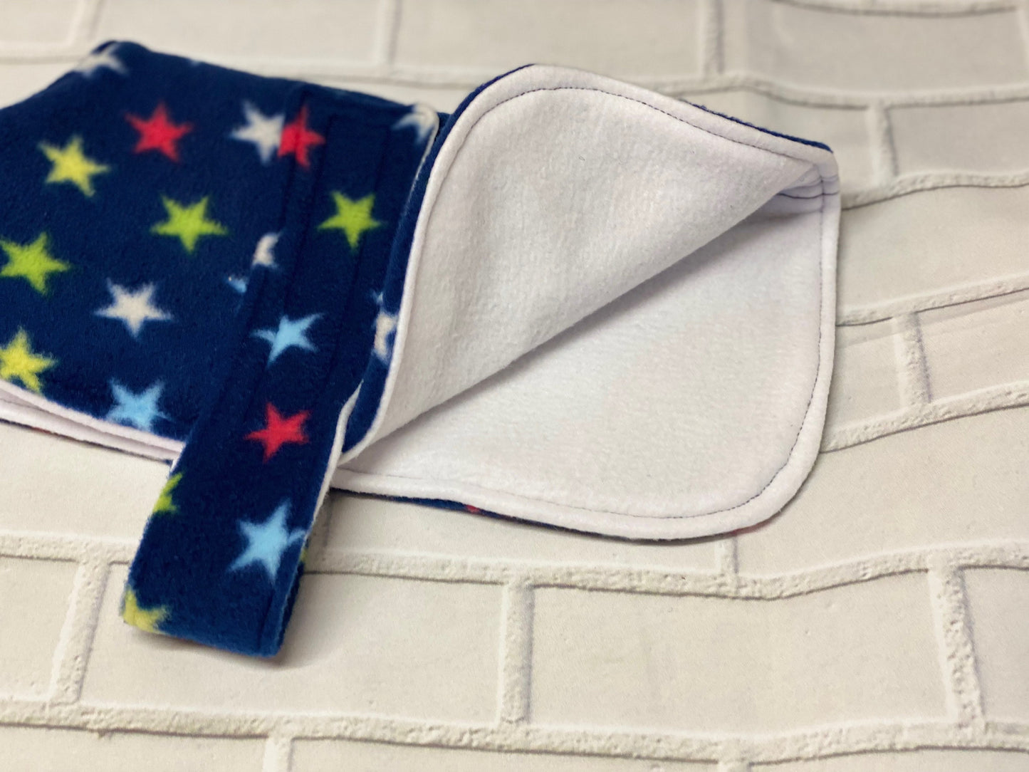 Dachshund Fleece Dog Coat: Navy Star Print, Water Repellent