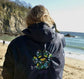 Floral Paw Print Embroidered Dry Robe: Waterproof Dog Walker Coat