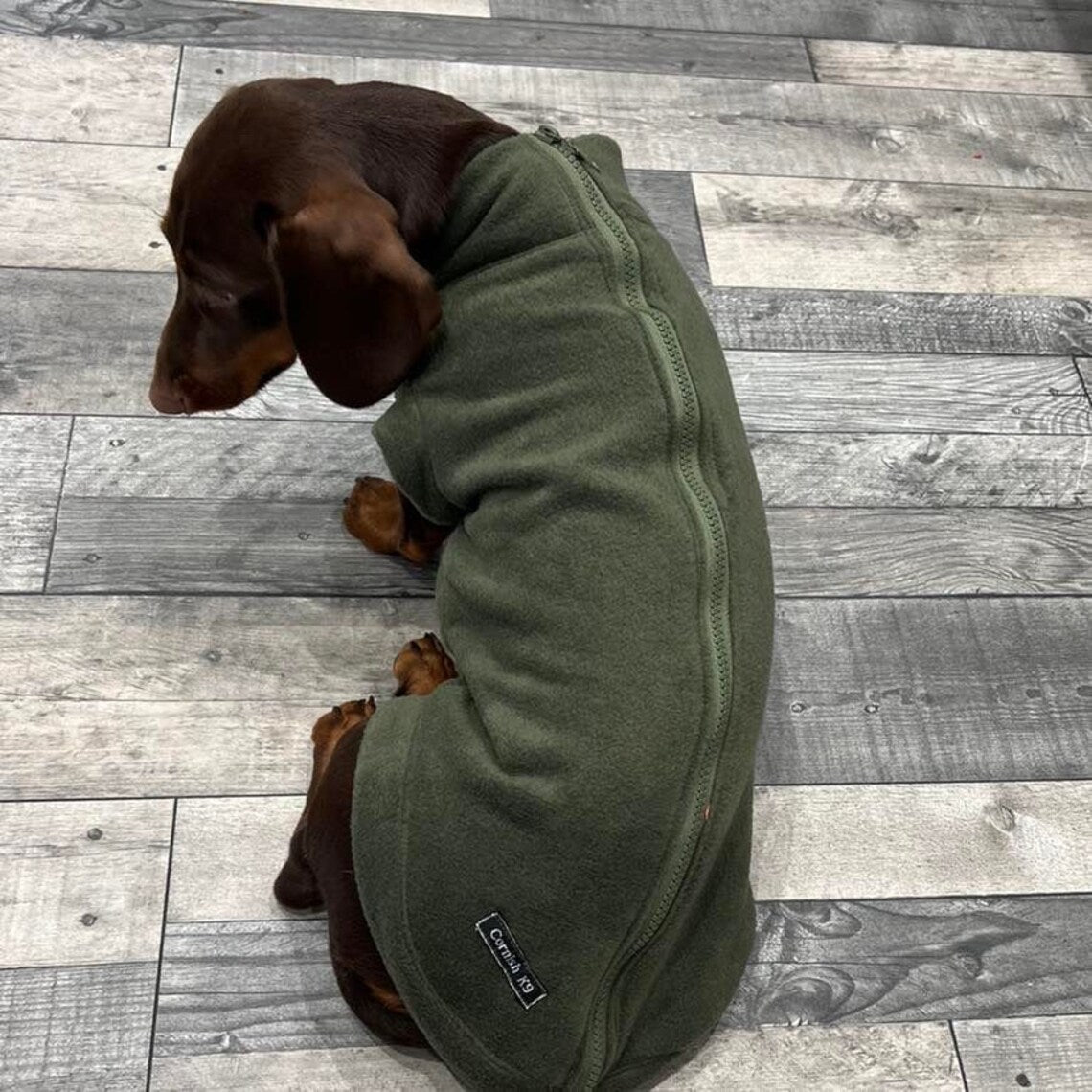 Dachshund Fleece Jumper: Water Repellent Dog Coat