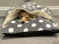 Cuddle Fleece Dog Bed Cave: Dachshund Snuggle bed ,Personalized borrowing den.