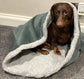 Padded Corduroy Dog Snuggle Sack: Sherpa Fleece Lined