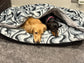 Corduroy Dachshund Bed Cave: Sherpa Fleece Snuggle Sack, Personalized Dog Sleeping Bag