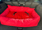 Waterproof Quilted Dog Car Seat: Sherpa Fleece Cushion, Adjustable Straps.