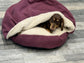 Boucle Dachshund Bed Cave: Snuggle Dog Burrow Bed personalisable.