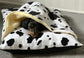 Fleece Dog Bed Cave: Dachshund Snuggle Sack with Sherpa Lining.