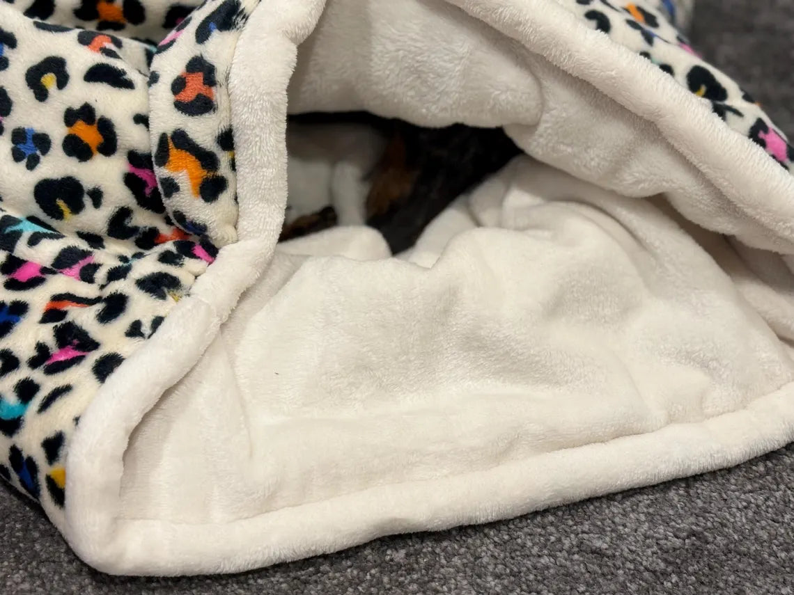 Fleece Dog Snuggle Sack: Padded Cuddle Bed