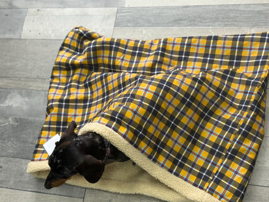 Cornish tartan dachshund snuggle sack ,Pet snuggle sack, puppy warmer,dachshund snuggle sack ,fleece blanket,dog snuggle sack